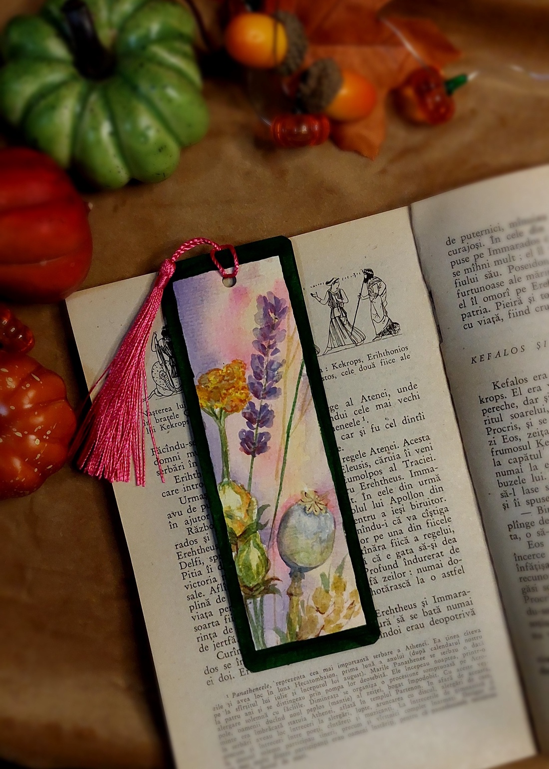 Semn de carte handmade- wildflowers - cărți și creații cu tematică muzicală, cadouri - semn de carte - Artynos.ro