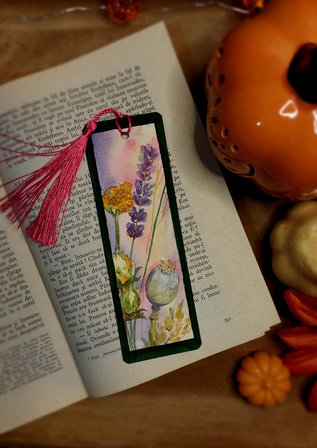 Semn de carte handmade- wildflowers - cărți și creații cu tematică muzicală, cadouri - semn de carte - Artynos.ro