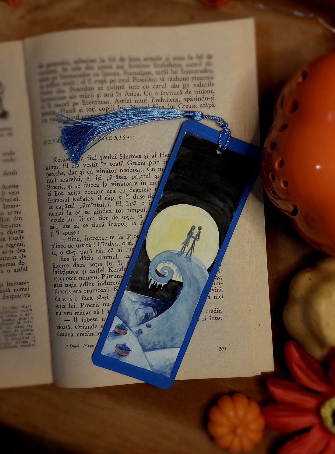Semn de carte handmade -nightmare before christmas - cărți și creații cu tematică muzicală, cadouri - semn de carte - Artynos.ro
