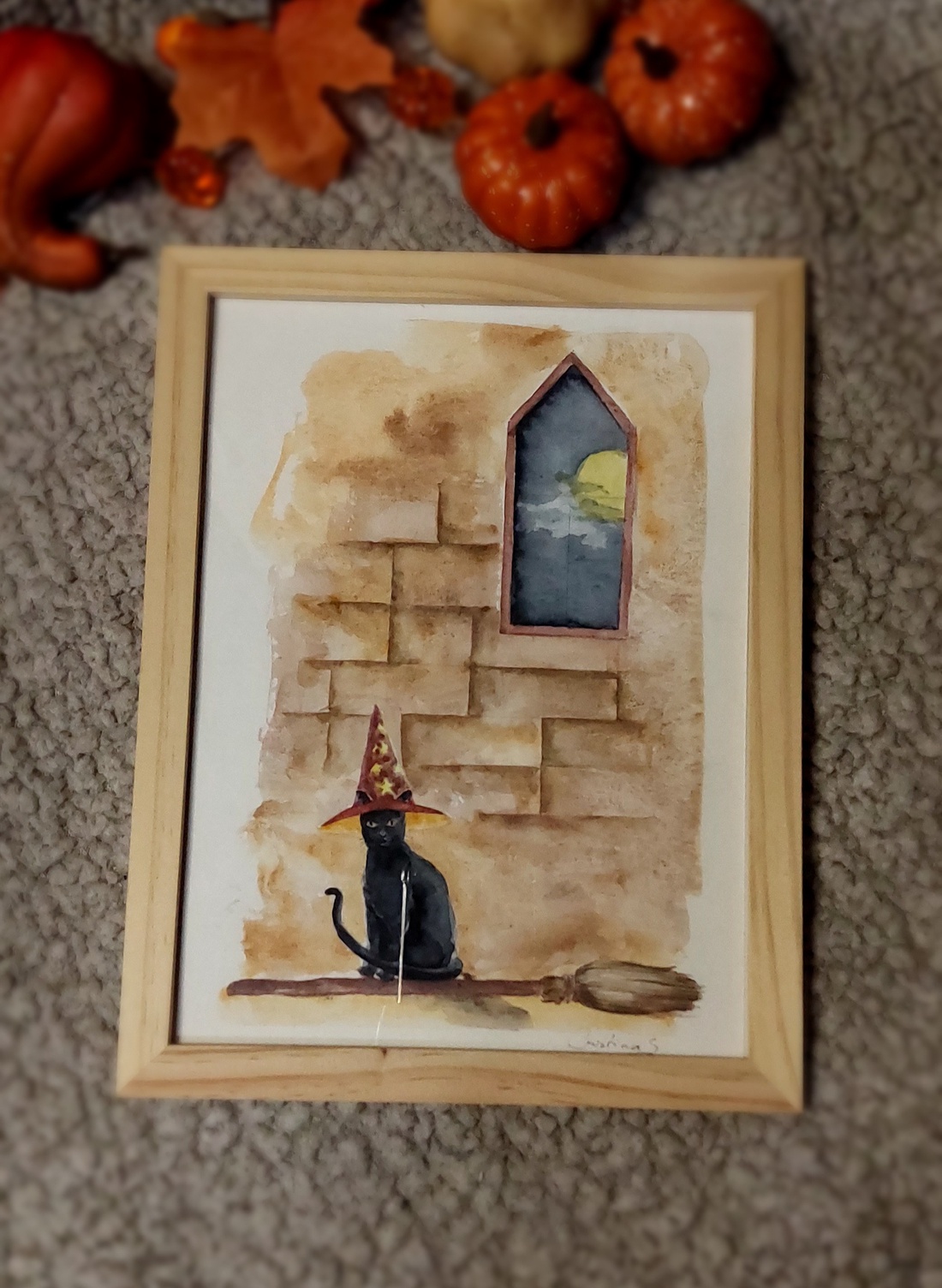 Tablou pisica de halloween - arte vizuale și accesorii  - grafică, ilustrație - alte desene - Artynos.ro