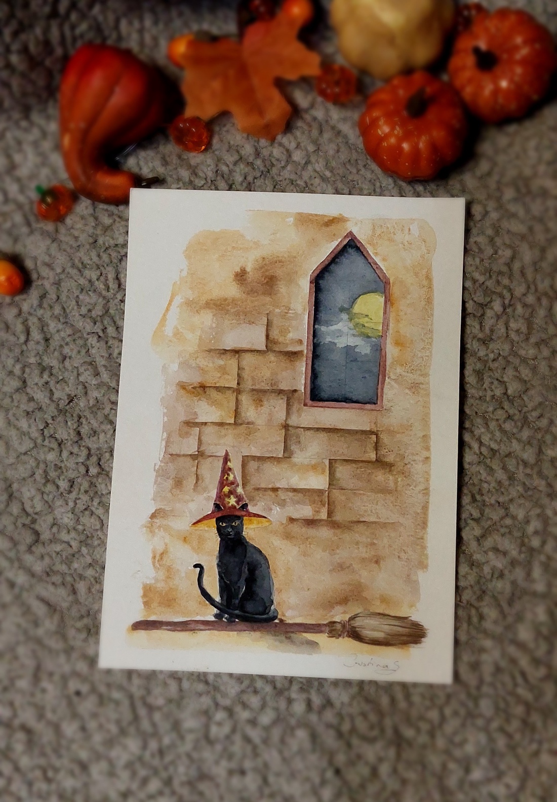 Tablou pisica de halloween - arte vizuale și accesorii  - grafică, ilustrație - alte desene - Artynos.ro