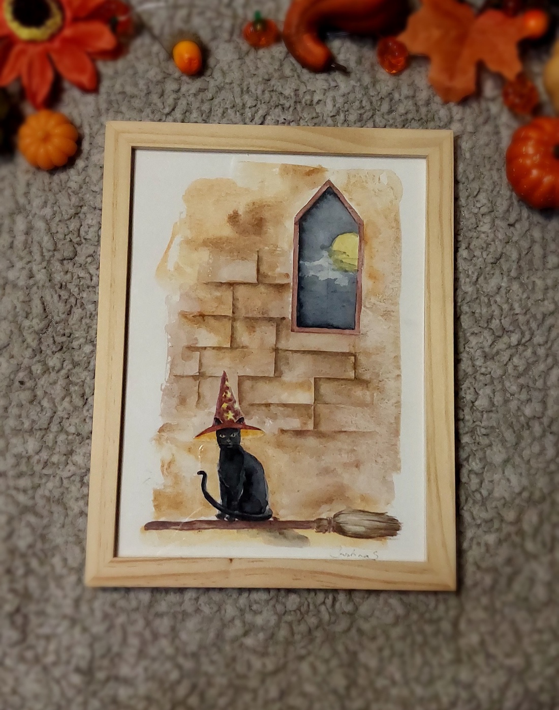 Tablou pisica de halloween - arte vizuale și accesorii  - grafică, ilustrație - alte desene - Artynos.ro