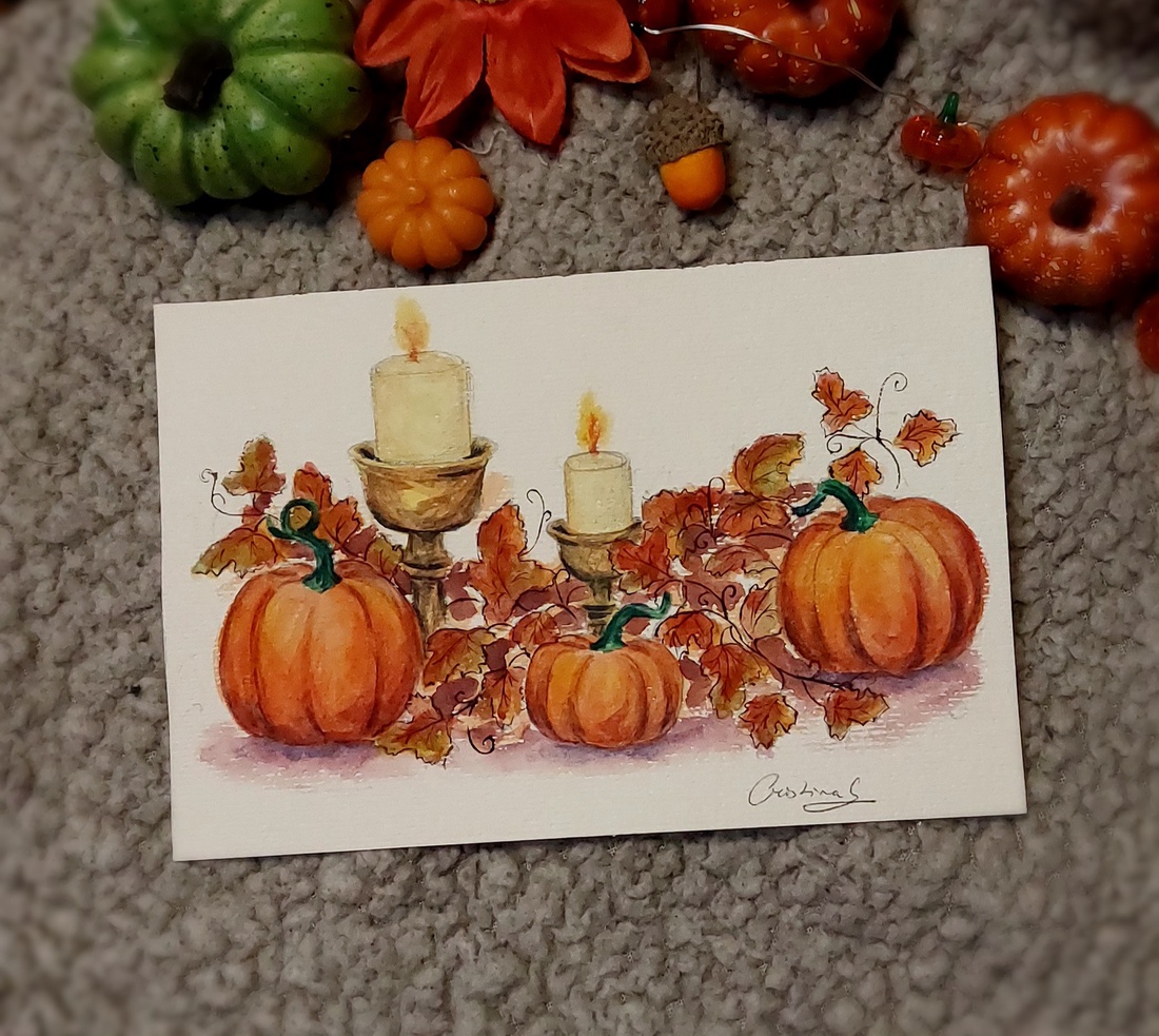 Ilustratie masa cu dovleci - arte vizuale și accesorii  - grafică, ilustrație - alte desene - Artynos.ro