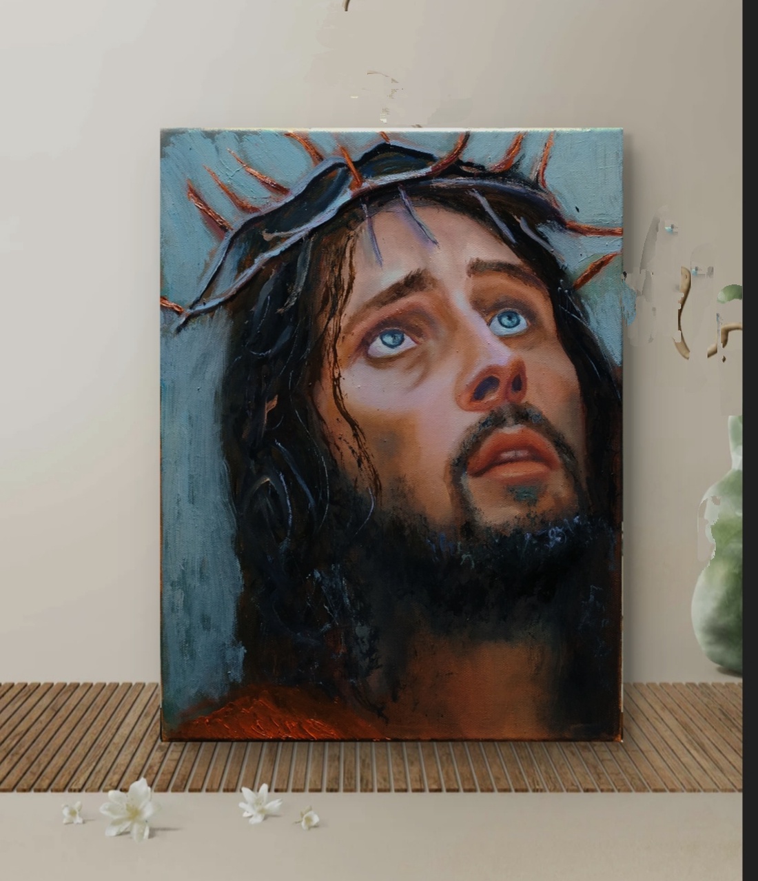 Pictură ulei,Privirea răscumpărării - arte vizuale și accesorii - picturi - pictură în ulei - Artynos.ro Pictură ulei,Privirea răscumpărării - arte vizuale și accesorii - picturi - pictură în ulei - Artynos.ro