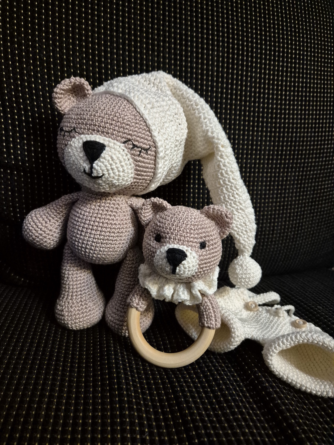 Set Croșetat Manual - Ursuleț Somnuros și Jucărie Dentară - jucării și echipamente pentru copii - plușuri - ursuleț de pluș - Artynos.ro