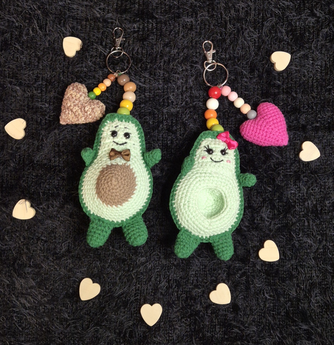 Set brelocuri avocado în pereche - genți și portofele - accesorii genți - breloc - Artynos.ro