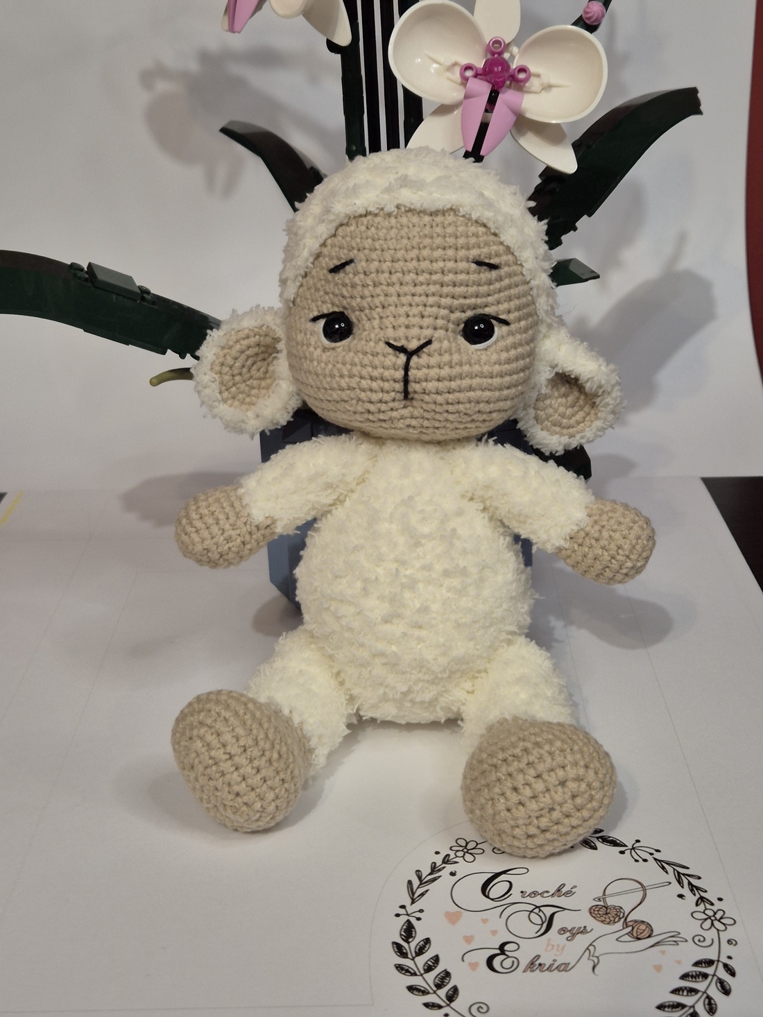 Mielusel baby crosetat - jucării și echipamente pentru copii - plușuri - miel de pluș - Artynos.ro