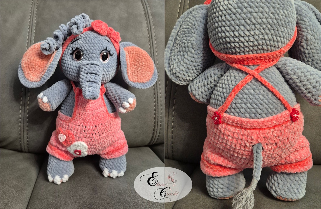 Elefantel crosetat - jucării și echipamente pentru copii - plușuri - elefant de pluș - Artynos.ro