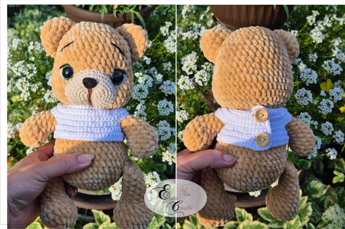 Ursuleț croșetat handmade cu hăinuțe detașabile - jucării și echipamente pentru copii - plușuri - ursuleț de pluș - Artynos.ro
