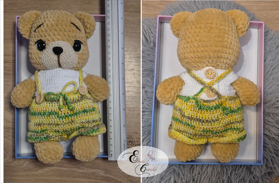 Ursuleț croșetat handmade cu hăinuțe detașabile - jucării și echipamente pentru copii - plușuri - ursuleț de pluș - Artynos.ro