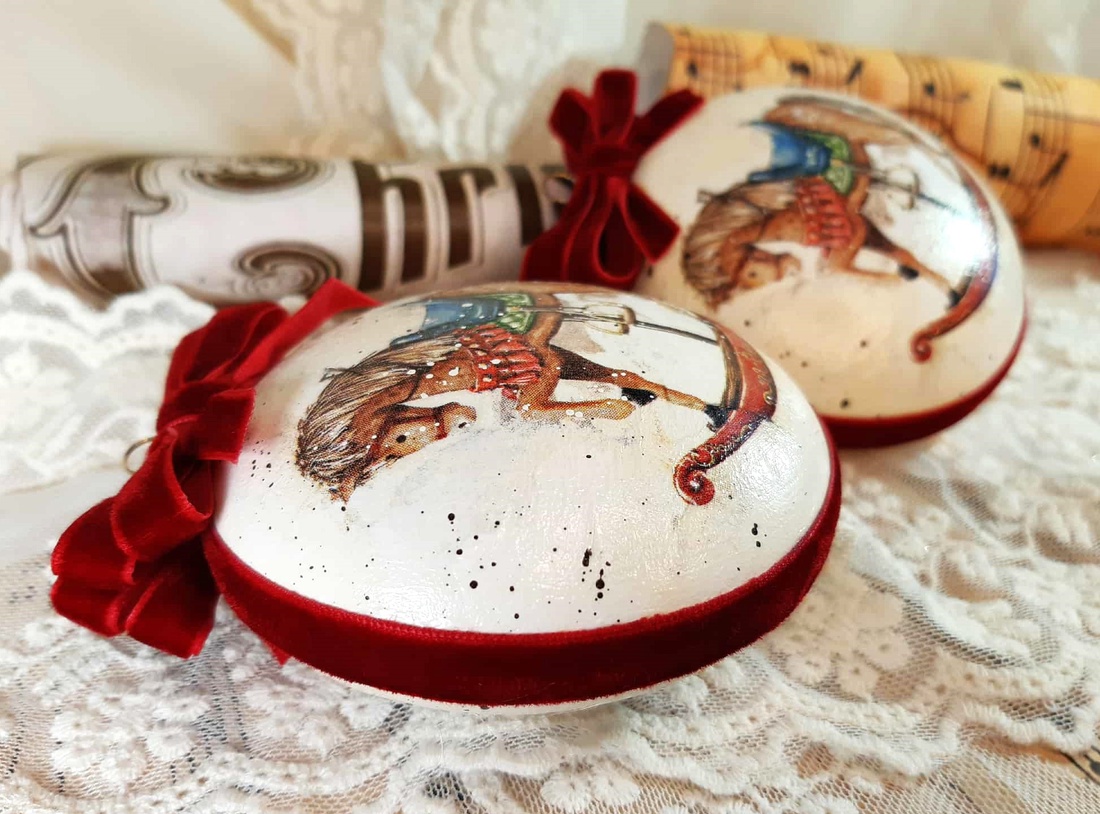 Calutul balansoar - decoratiune pentru bradul de Craciun - crăciun - decorațiuni de crăciun de casă - globuri de crăciun - Artynos.ro