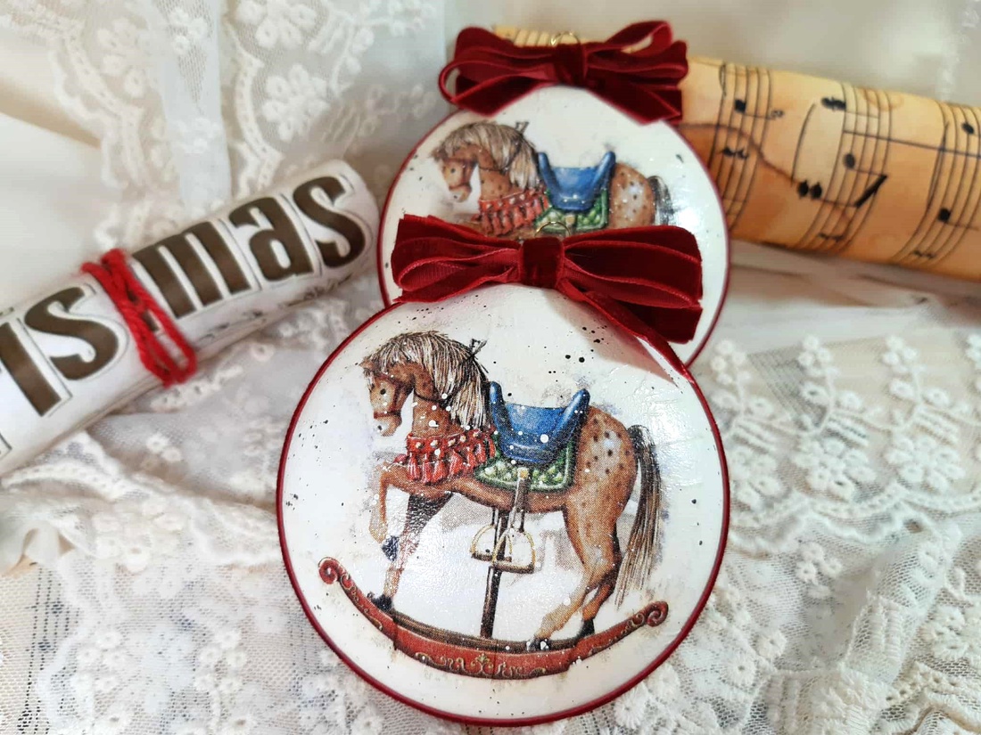 Calutul balansoar - decoratiune pentru bradul de Craciun - crăciun - decorațiuni de crăciun de casă - globuri de crăciun - Artynos.ro