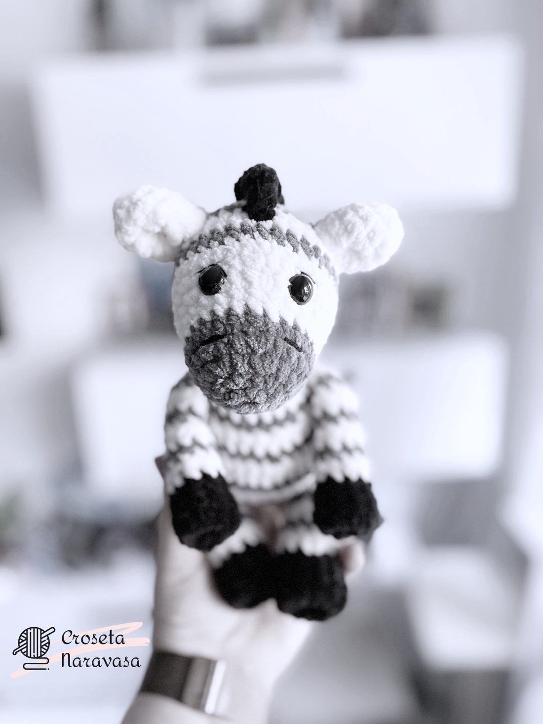 Zebra crosetata - jucării și echipamente pentru copii - plușuri - figurine de pluș - Artynos.ro