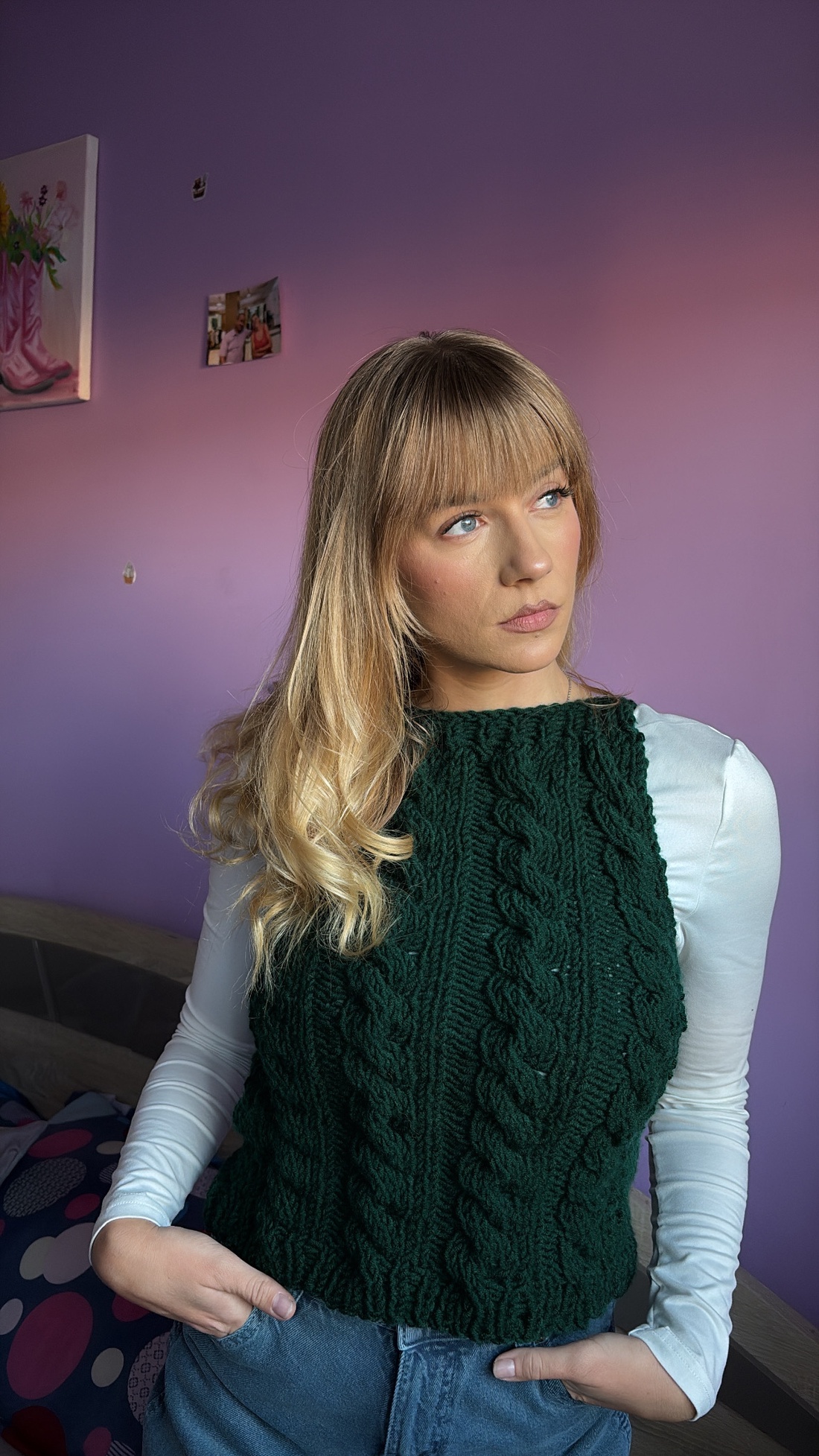 Vesta tricotata - îmbrăcăminte și modă - haine damă - vestă femei - Artynos.ro