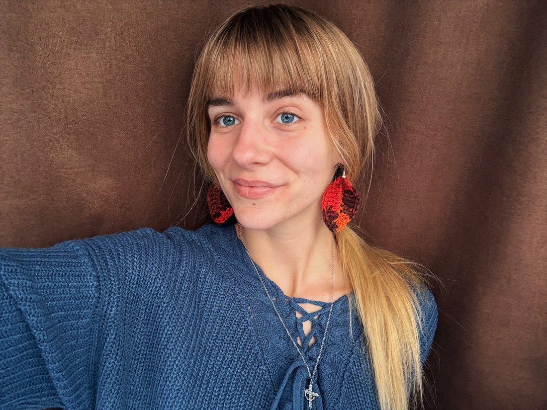 Cercei in forma de frunza - bijuterii - cercei - cercei croșetați - Artynos.ro