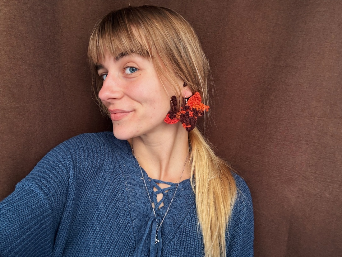 Cercei frunze - bijuterii - cercei - cercei croșetați - Artynos.ro