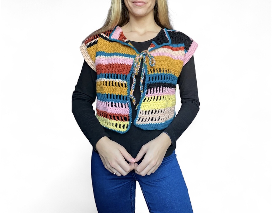 Vesta colorata - îmbrăcăminte și modă - haine damă - vestă femei - Artynos.ro