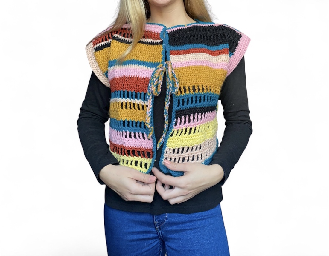 Vesta colorata - îmbrăcăminte și modă - haine damă - vestă femei - Artynos.ro