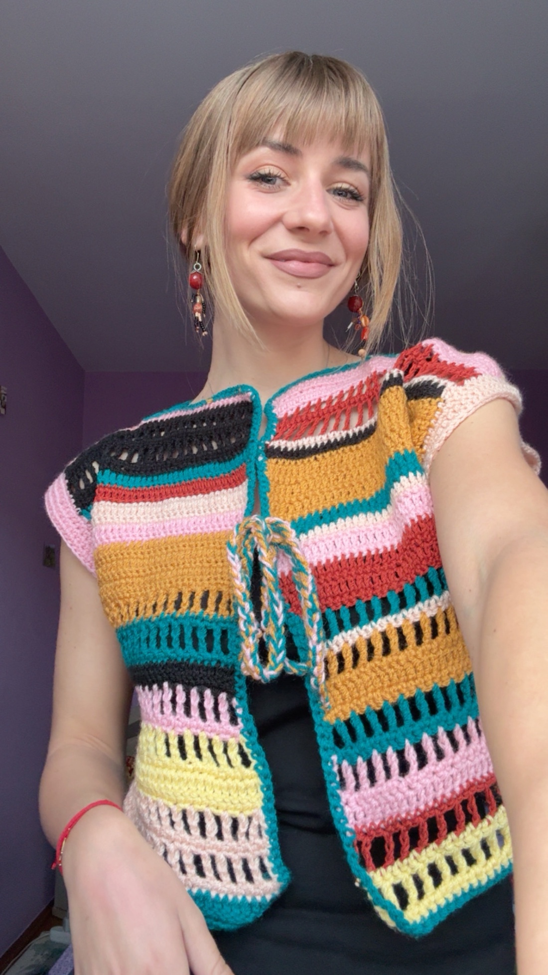 Vesta colorata - îmbrăcăminte și modă - haine damă - vestă femei - Artynos.ro