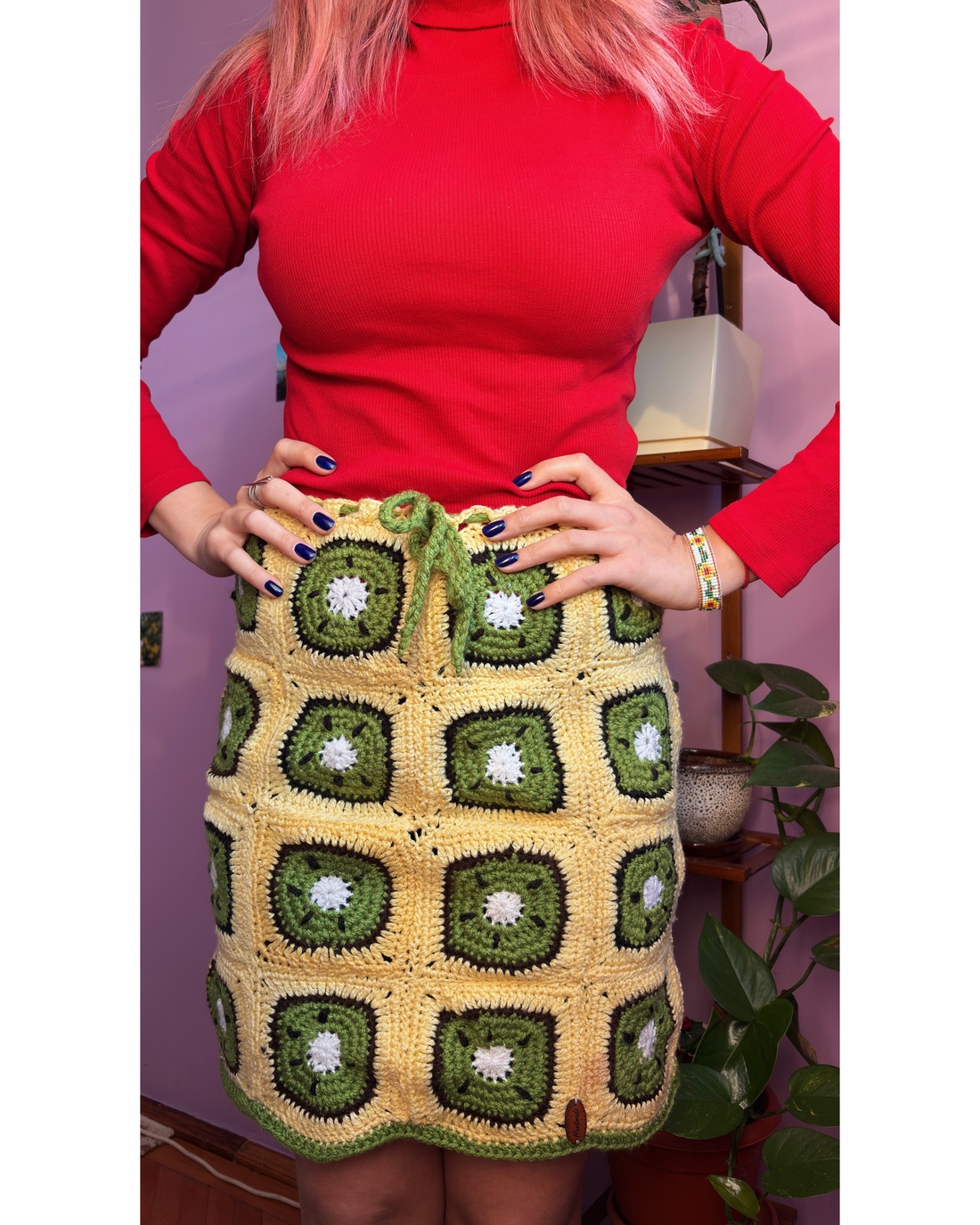Fustă kiwi - îmbrăcăminte și modă - haine damă - fustă damă - Artynos.ro