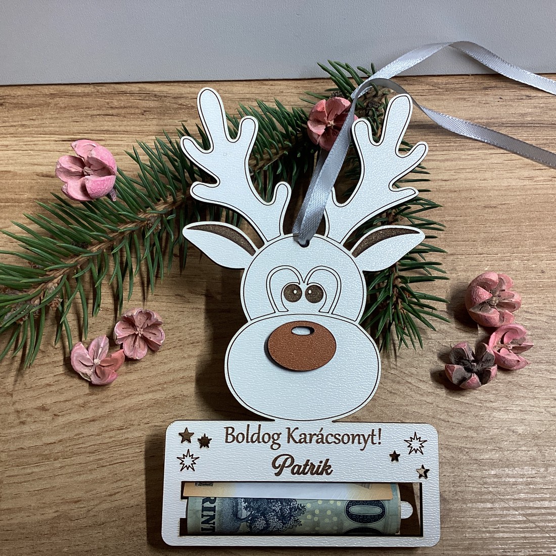 Cadou de Crăciun și ornament pentru pomul de Crăciun RUDOLF - crăciun - decorațiuni de crăciun de casă - figurine pentru pomul de crăciun - Artynos.ro