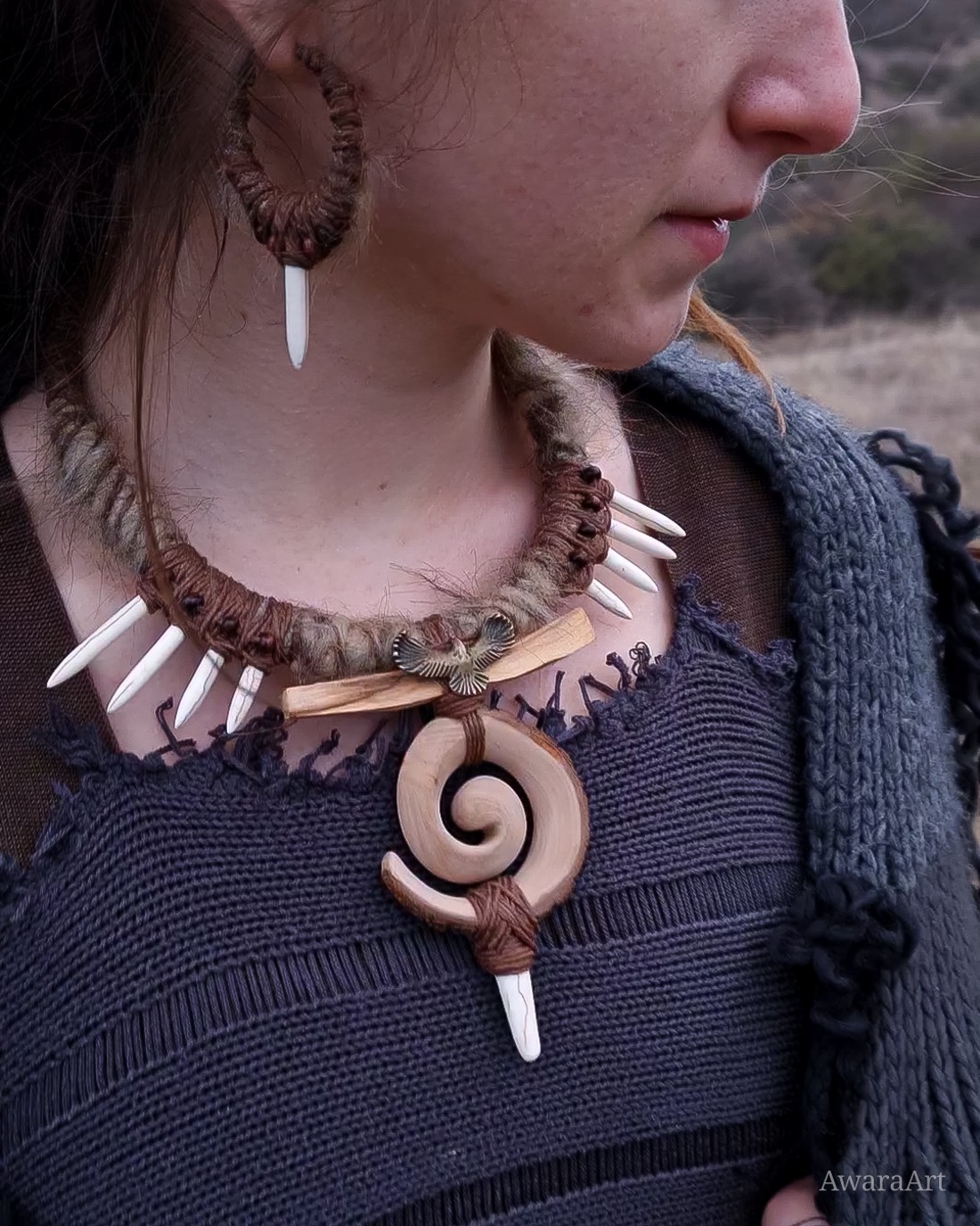 Set de bijuterii talisman nomad în spirală - bijuterii - coliere - coliere din pietre semiprețioase - Artynos.ro