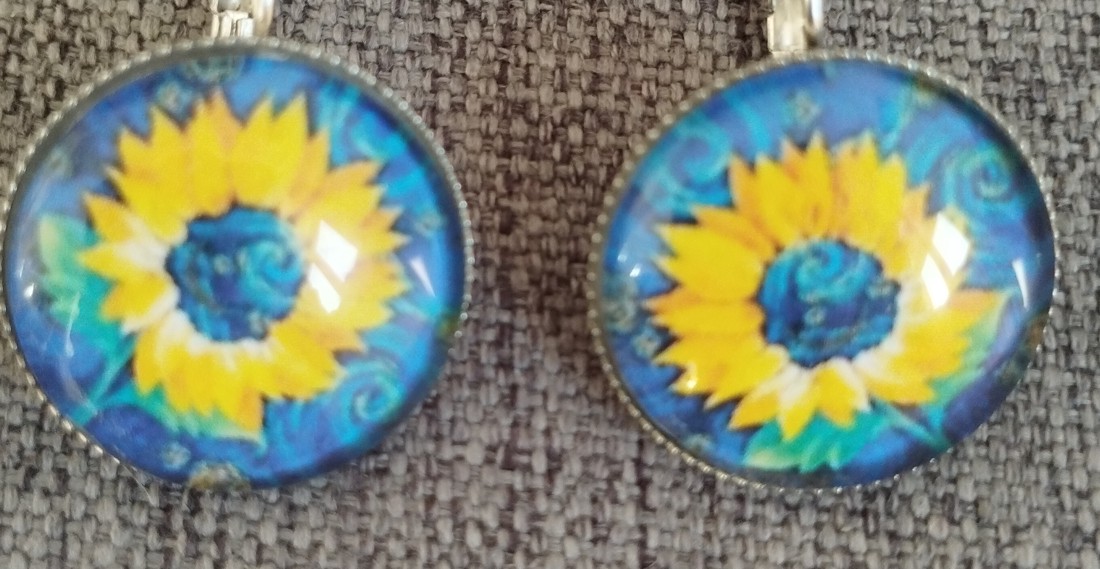 Cercei cu închizătoare franceză inspirați de Van Gogh, cu accesorii din oțel medical - - Artynos.ro Cercei cu închizătoare franceză inspirați de Van Gogh, cu accesorii din oțel medical - - Artynos.ro