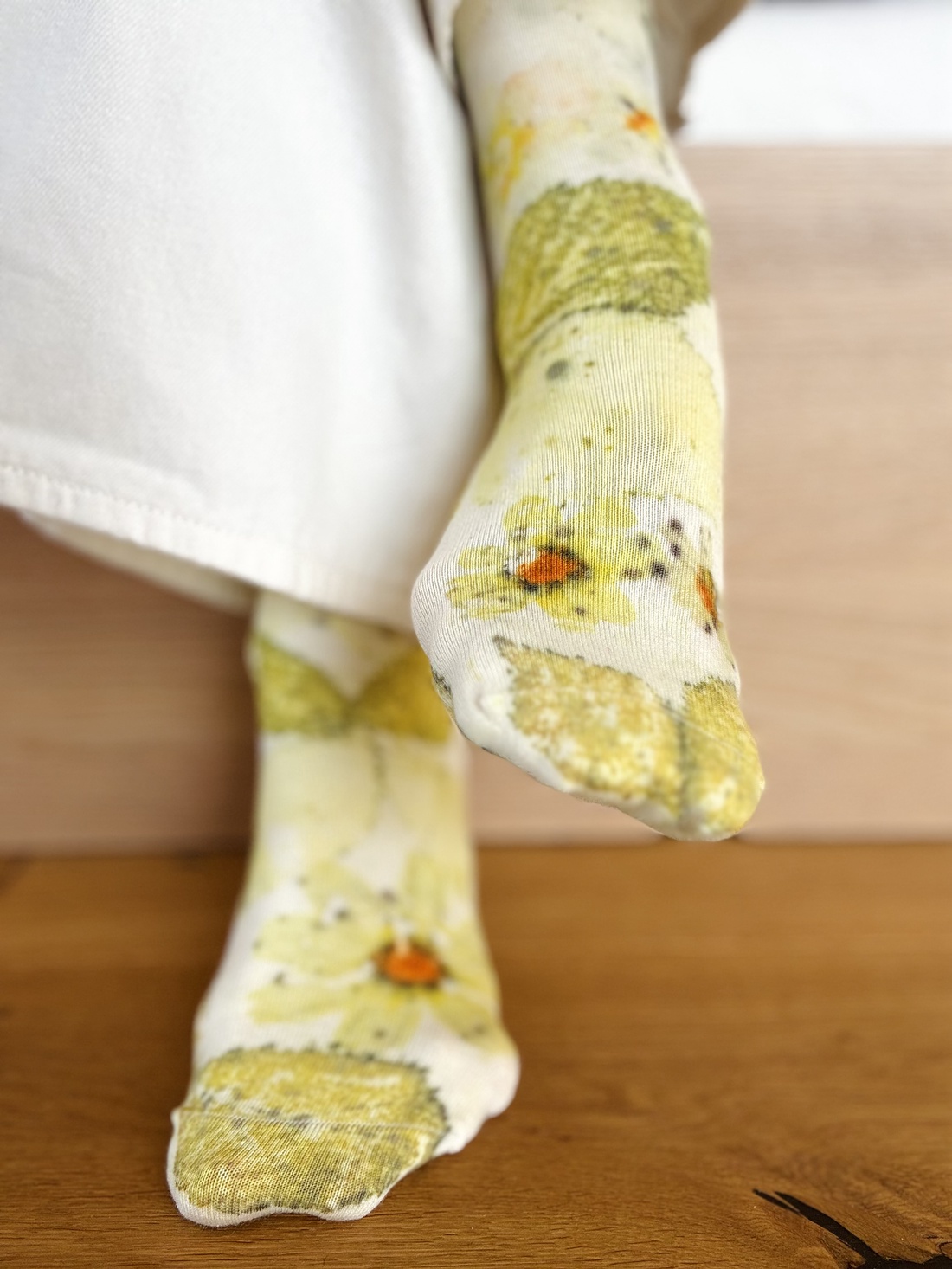 Șosete din lână imprimate vegetal - îmbrăcăminte și modă - pantofi, papuci, șosete - șosete, șosete de genunchi - Artynos.ro