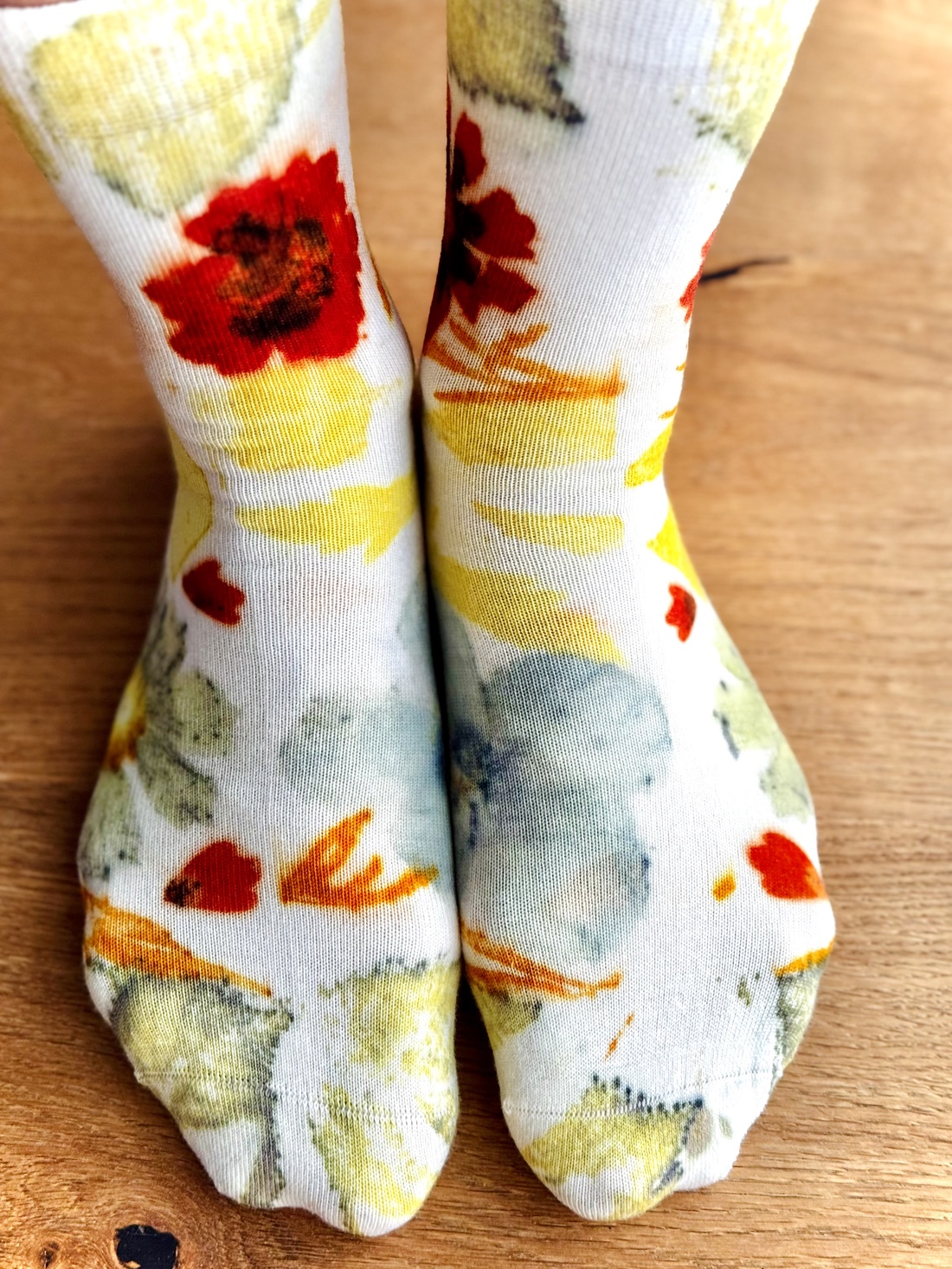 Șosete din lână imprimate vegetal - îmbrăcăminte și modă - pantofi, papuci, șosete - șosete, șosete de genunchi - Artynos.ro