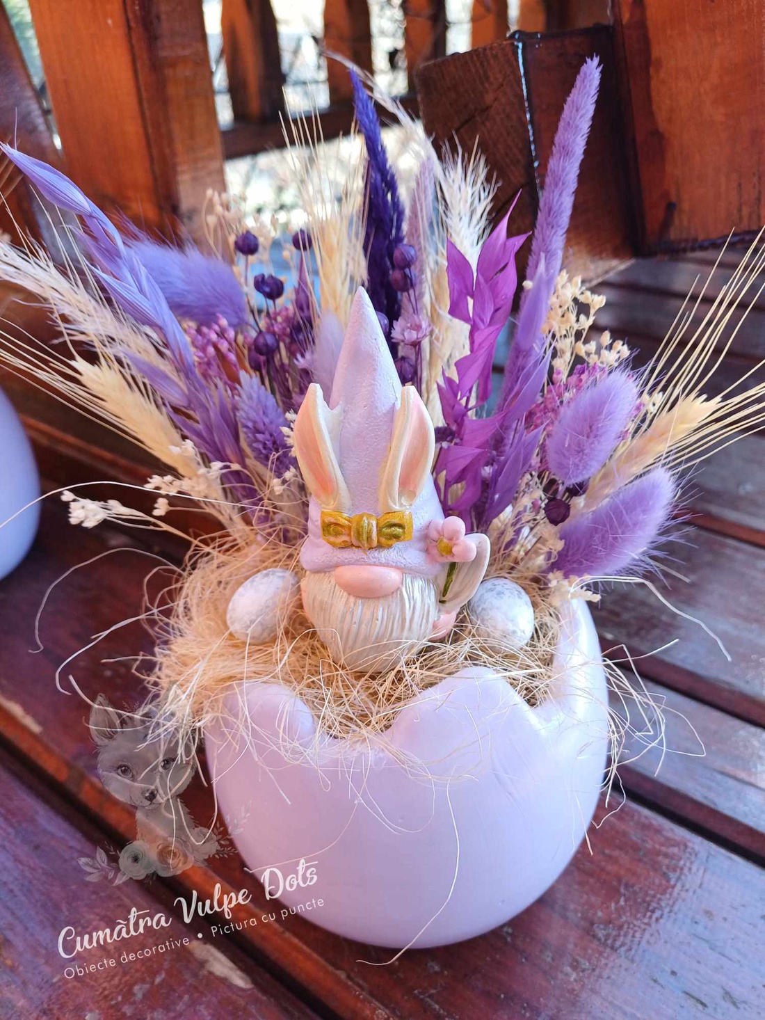 Decoratiune de Paste, in ou mov, cu gnom - casă & stil de viață - accesorii pentru decorat casa - ornamente - Artynos.ro Decoratiune de Paste, in ou mov, cu gnom - casă & stil de viață - accesorii pentru decorat casa - ornamente - Artynos.ro