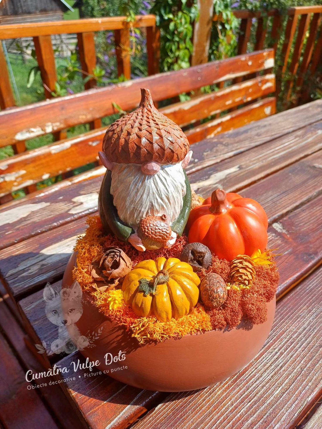 Decorațiune de toamna, decor de Halloween - un pitic cu ghinda - casă & stil de viață - accesorii pentru decorat casa - halloween - tot ce ai nevoie pentru petrecere! - ornamente de halloween - Artynos.ro
