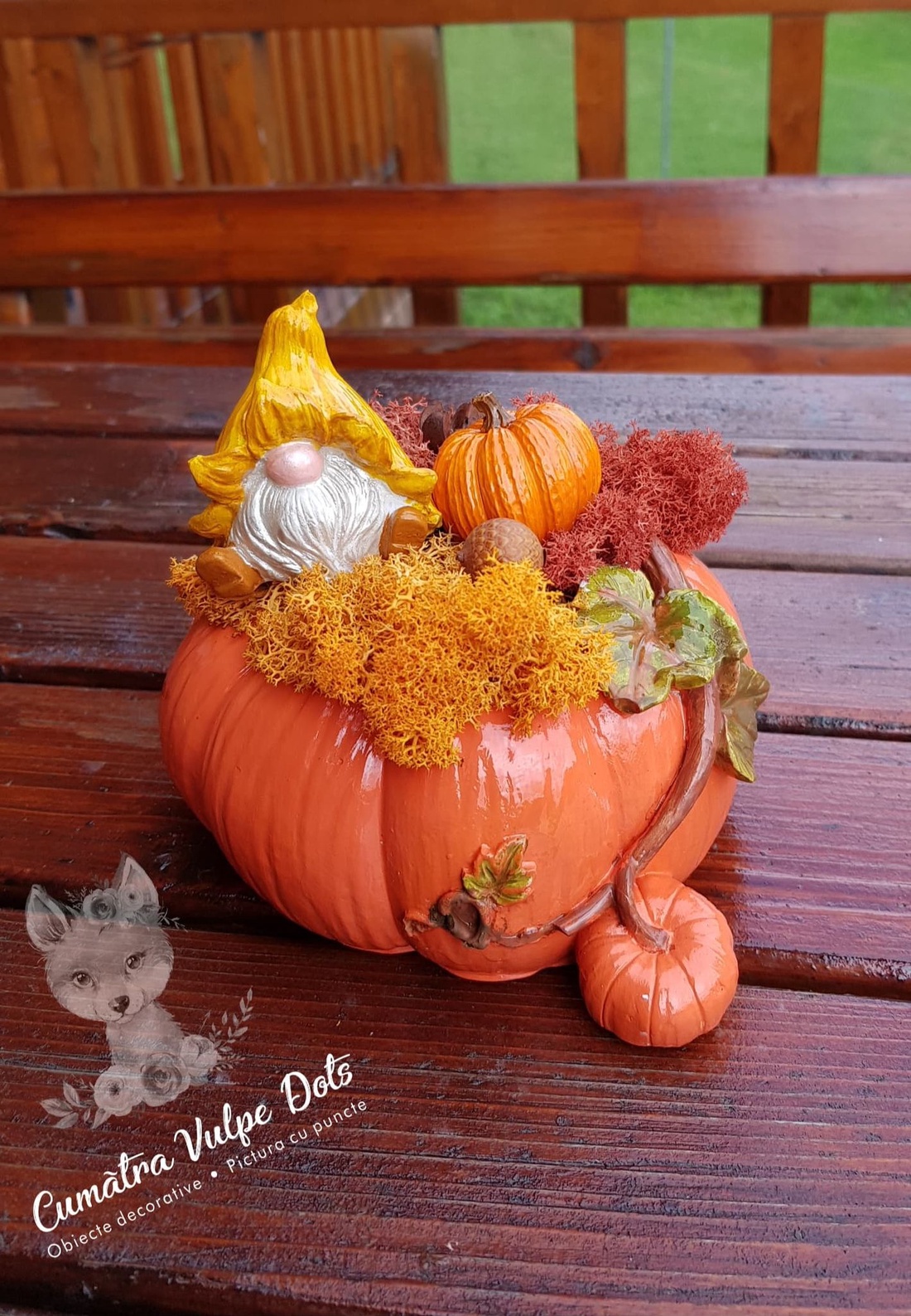 Decorațiune de toamna, decor de Halloween - un pitic in dovleac - casă & stil de viață - accesorii pentru decorat casa - halloween - tot ce ai nevoie pentru petrecere! - ornamente de halloween - Artynos.ro