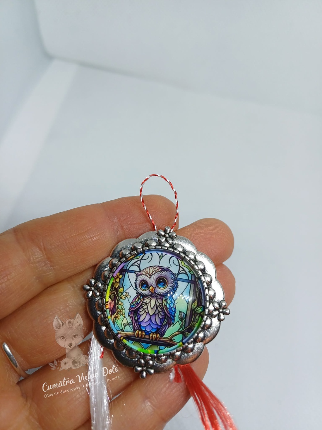 Mărțișor rotund, tip broșă - bijuterii - mărțișor - Artynos.ro