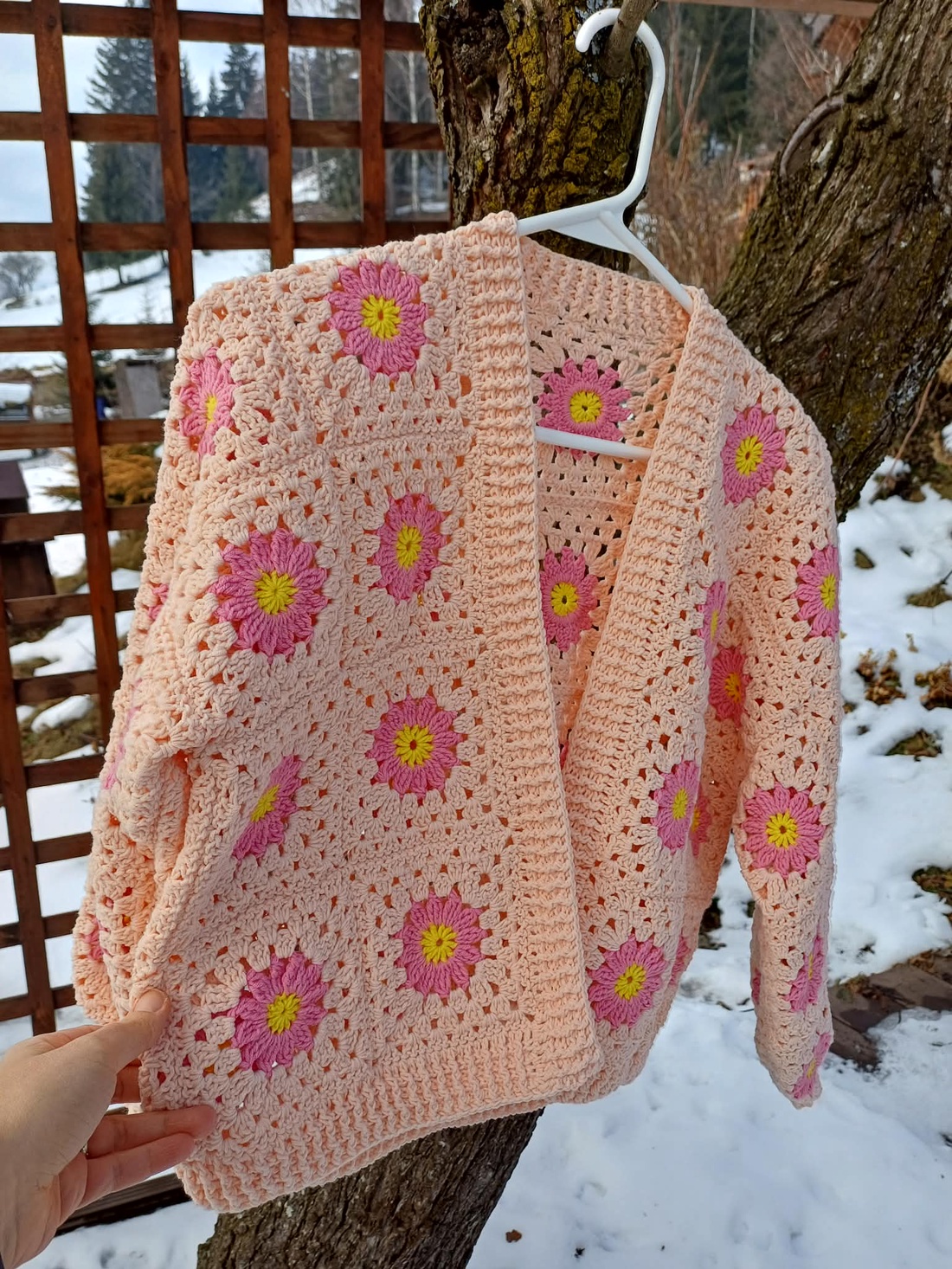 Cardigan croșetat manual, din fire naturale - îmbrăcăminte și modă - haine damă - hanorace, cardigane - Artynos.ro