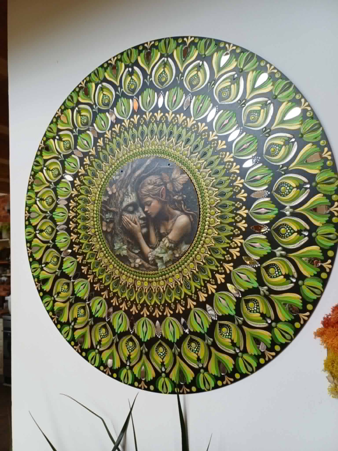 Panou Mandala -  Imersiune în natură - pictură manuală cu techica punctului 50 cm - casă & stil de viață - decorațiuni de casă - decor spiritual - mandala - Artynos.ro