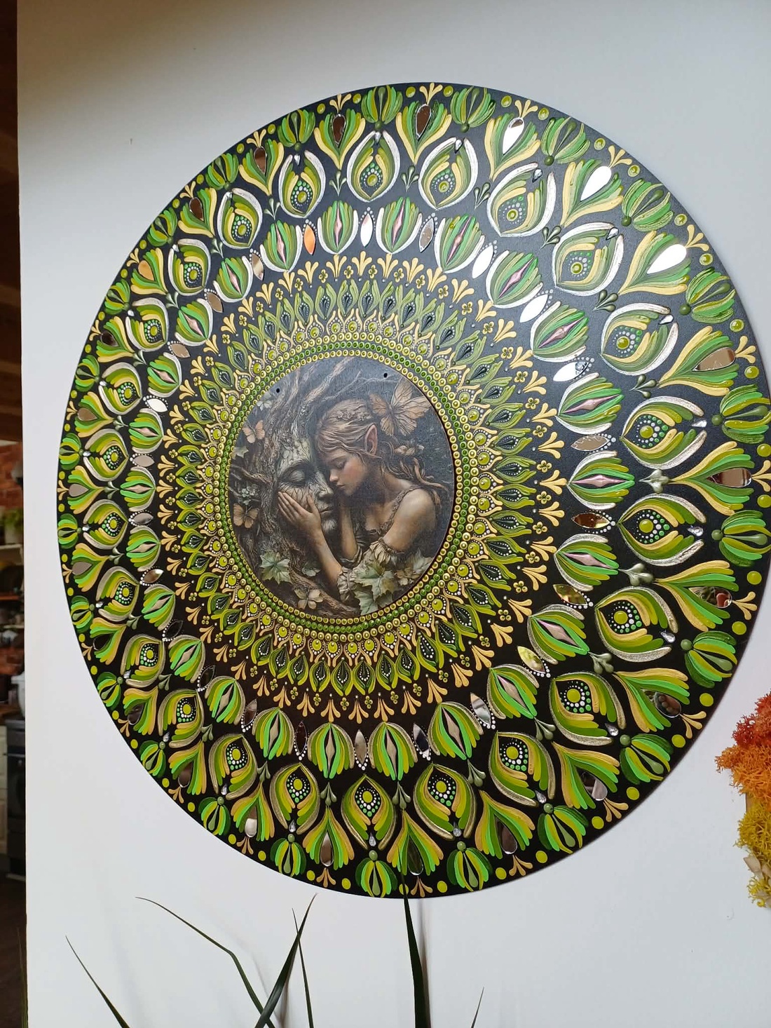 Panou Mandala -  Imersiune în natură - pictură manuală cu techica punctului 50 cm - casă & stil de viață - decorațiuni de casă - decor spiritual - mandala - Artynos.ro