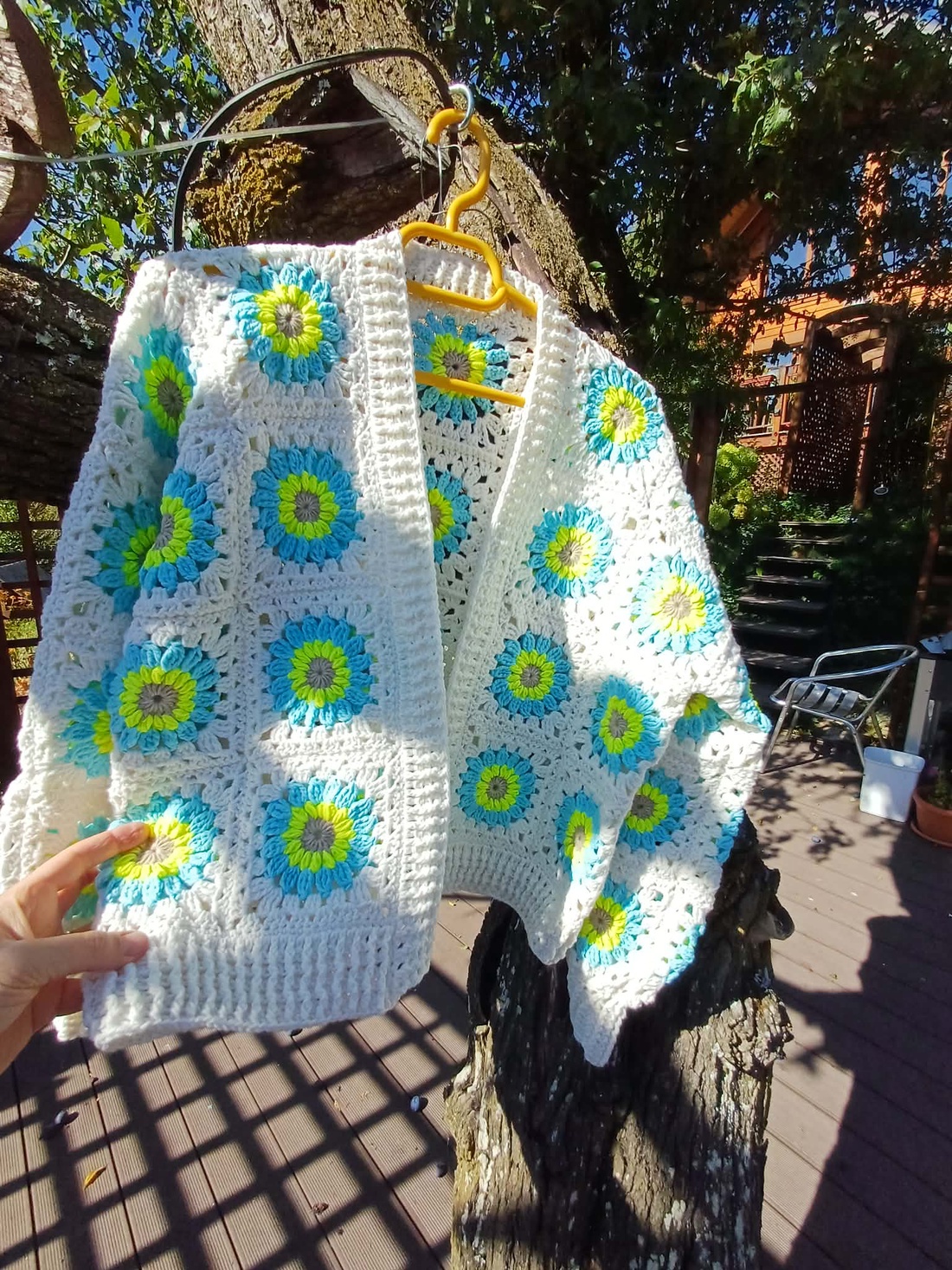 Cardigan croșetat manual, din fire naturale - îmbrăcăminte și modă - haine damă - hanorace, cardigane - Artynos.ro
