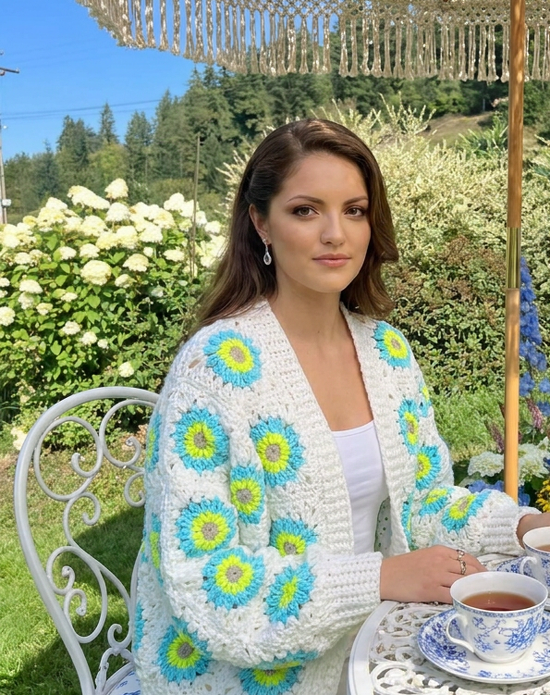 Cardigan croșetat manual, din fire naturale - îmbrăcăminte și modă - haine damă - hanorace, cardigane - Artynos.ro