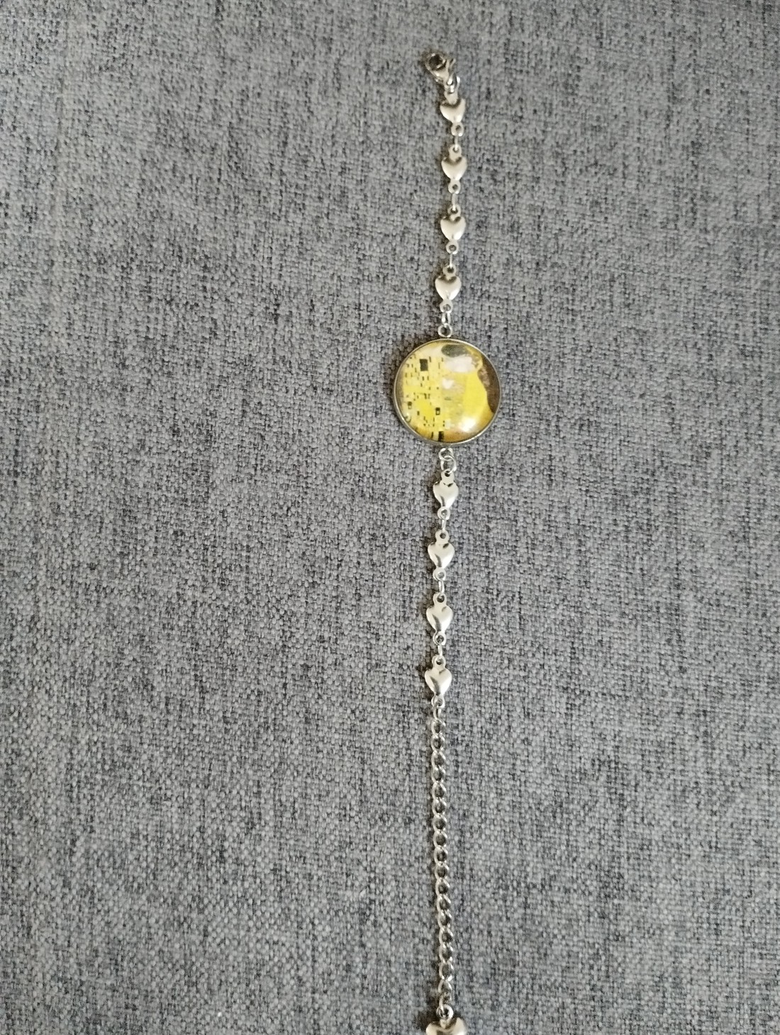 Lentile de sticlă inspirate de Klimt, brățară din oțel medical - - Artynos.ro Lentile de sticlă inspirate de Klimt, brățară din oțel medical - - Artynos.ro
