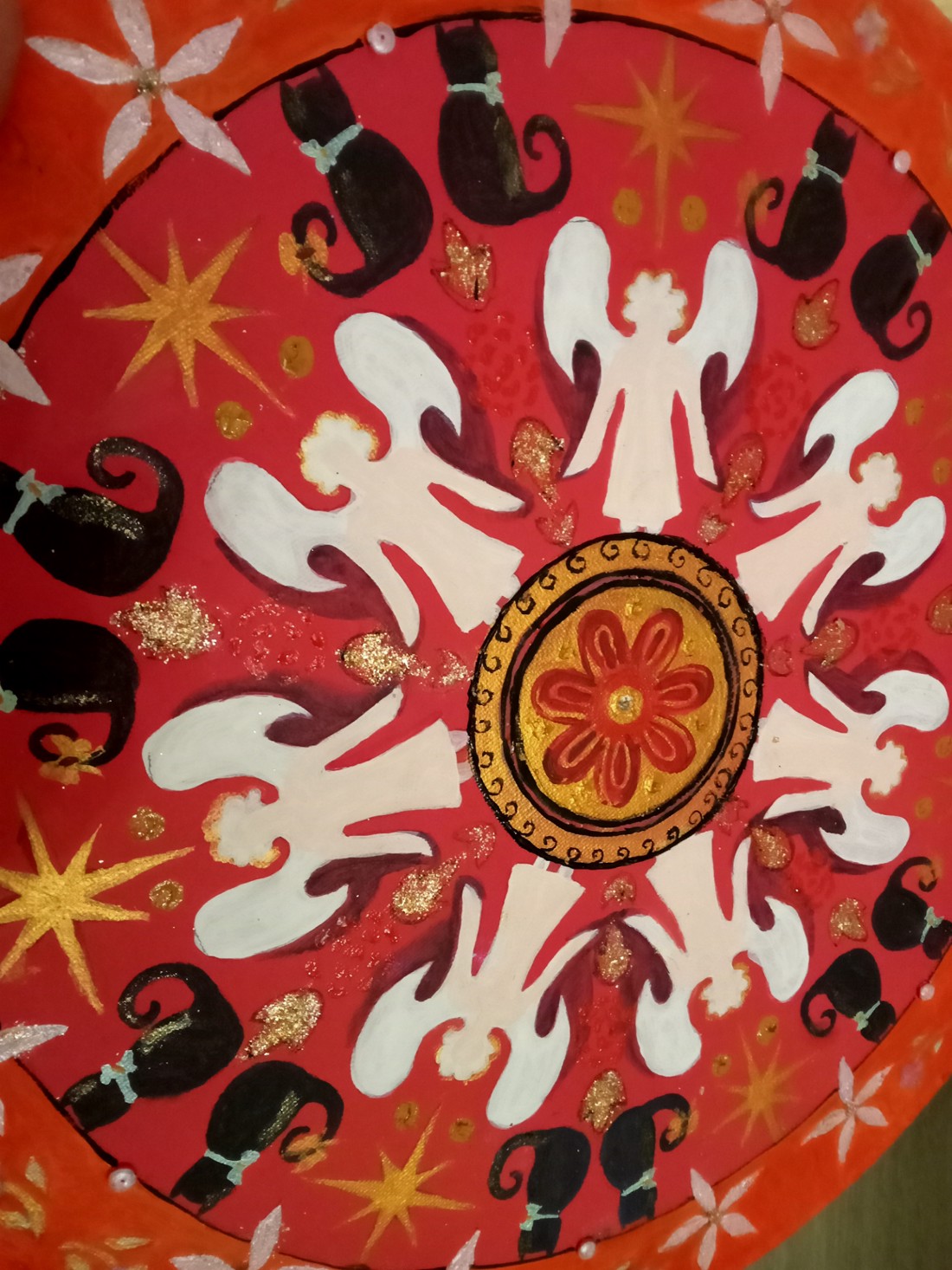 Mandala cu pisici și îngeri -  - Artynos.ro