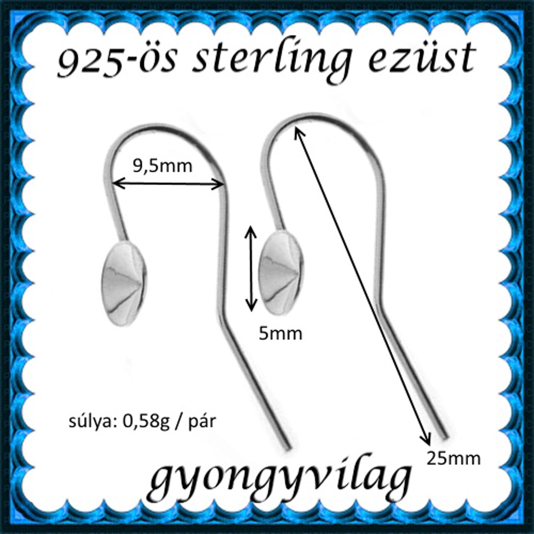 Accesorii pentru bijuterii din argint 925: bază pentru cercei cu cârlig EFK A 59-5 - - Artynos.ro Accesorii pentru bijuterii din argint 925: bază pentru cercei cu cârlig EFK A 59-5 - - Artynos.ro