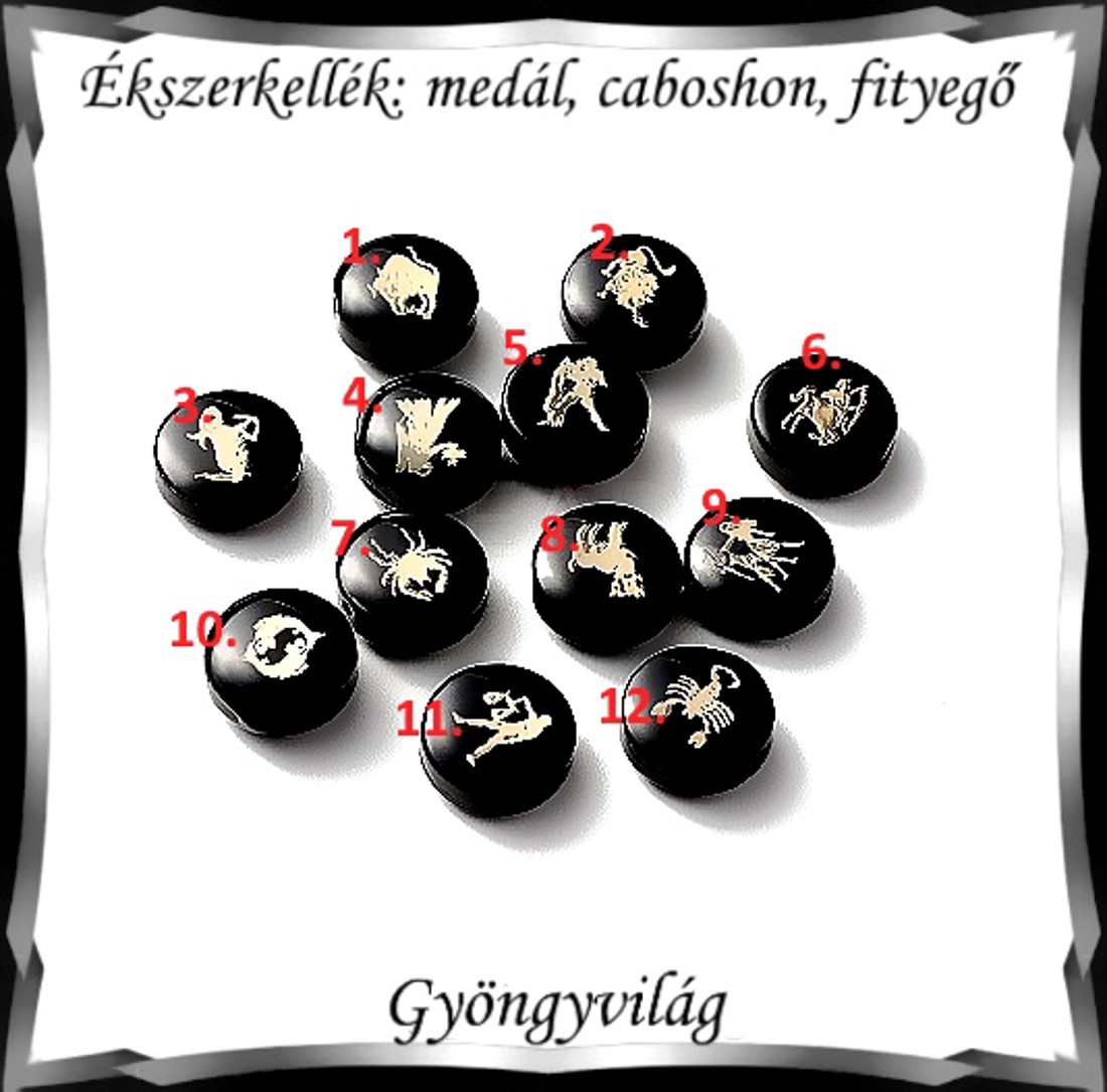 Accesorii pentru bijuterii: pandantiv, caboshon, dangle BMCF-2-43 1 buc/pachet 12 tipuri de horoscop -  - Artynos.ro