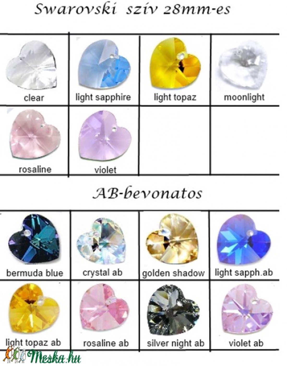 Pandantiv inimă Swarovski în mai multe culori 28mm - - Artynos.ro Pandantiv inimă Swarovski în mai multe culori 28mm - - Artynos.ro