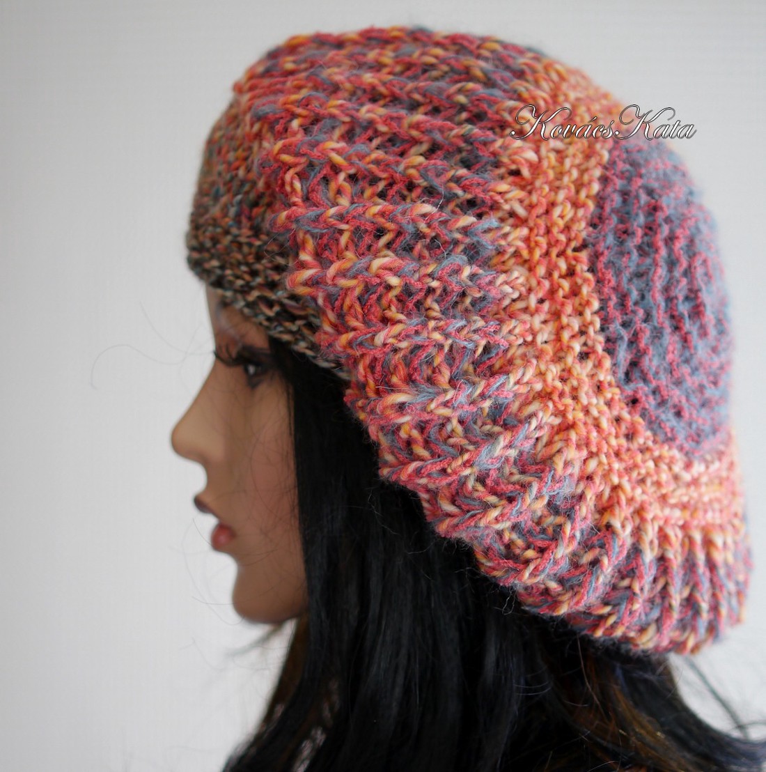 BORBÁLA / TUNDRA-LUX - pălărie de iarnă tricotată manual din lână moale, beretă - îmbrăcăminte și modă - eșarfe, pălării, fularuri - căciulă - Artynos.ro
