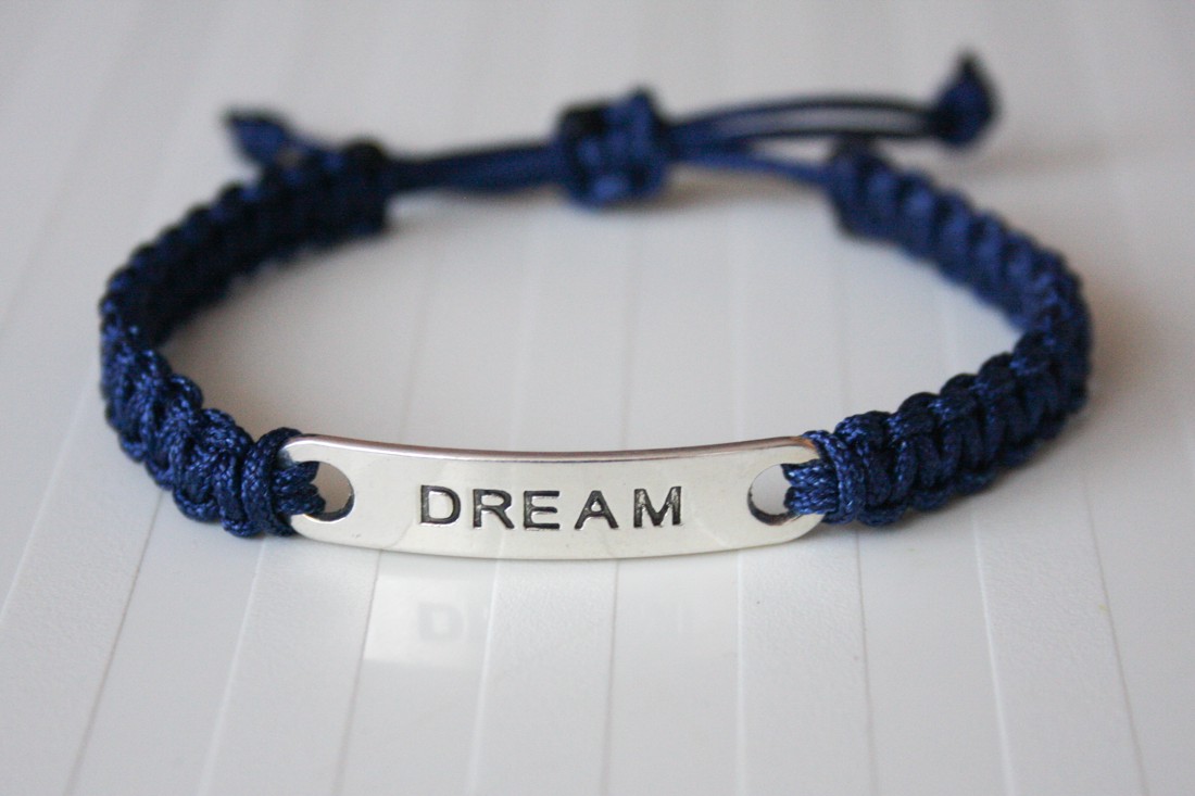 Brățară macramé împletită - Dark Blue Dream - bijuterii - brățări - brățări împletite - Artynos.ro