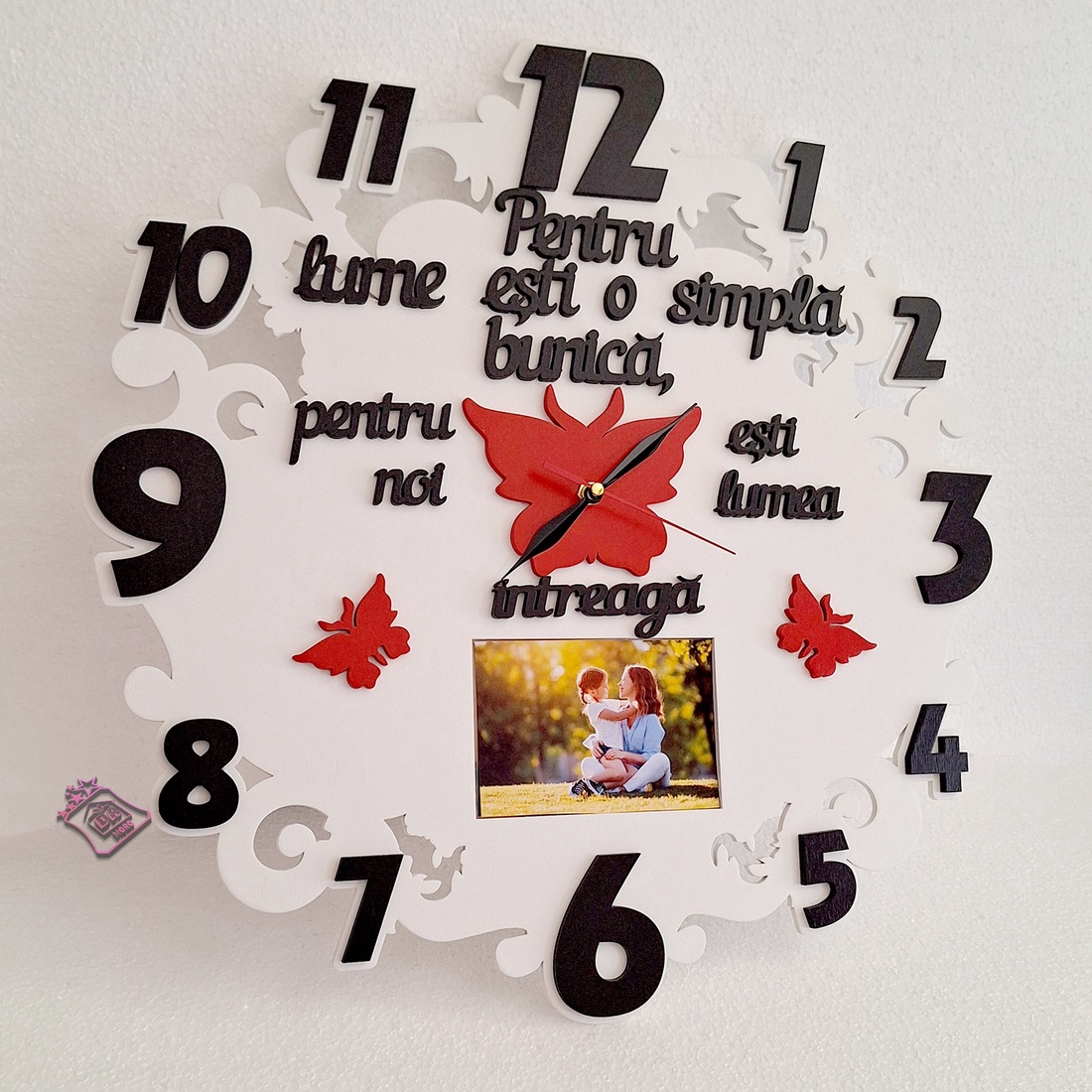 Ceas de perete,1 poza,personalizat pentru Bunica,Lemn - casă & stil de viață - decorațiuni de casă - decorațiuni de pereți - ceasuri de perete - Artynos.ro