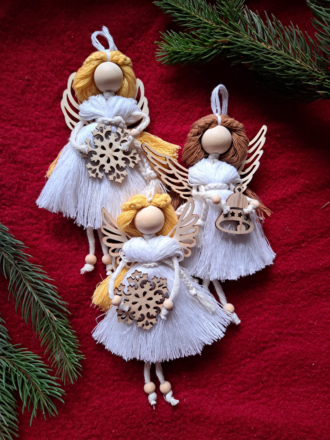 Ingeras Macrame - accesoriu brad de Crăciun  - crăciun - decorațiuni de crăciun de casă - pom de crăciun  - Artynos.ro