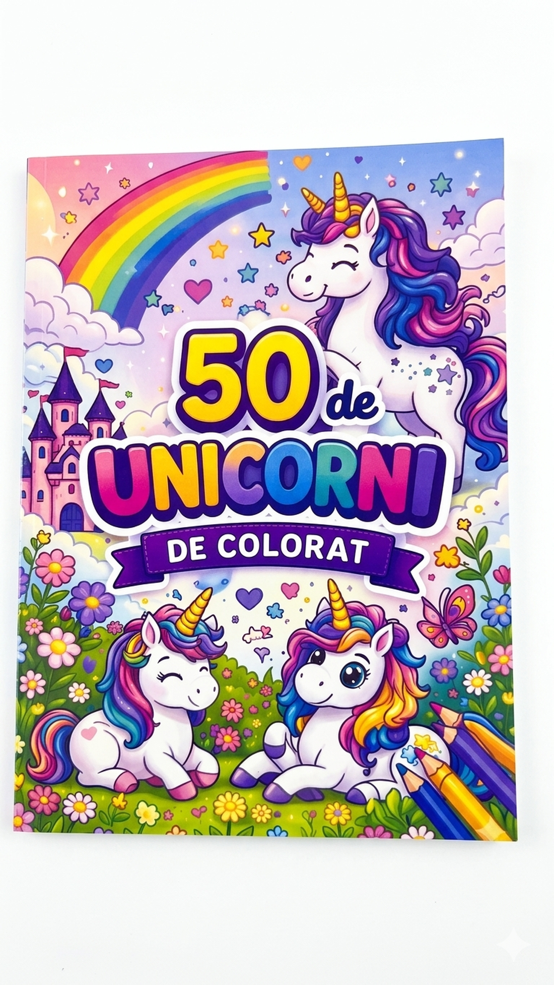 Carte de colorat unicorni - jucării și echipamente pentru copii - cărți pentru copii, cărți textile - Artynos.ro