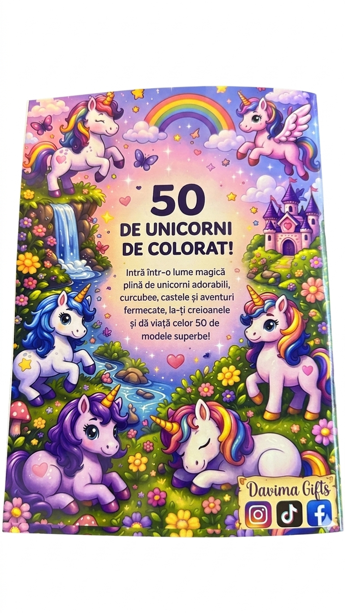 Carte de colorat unicorni - jucării și echipamente pentru copii - cărți pentru copii, cărți textile - Artynos.ro