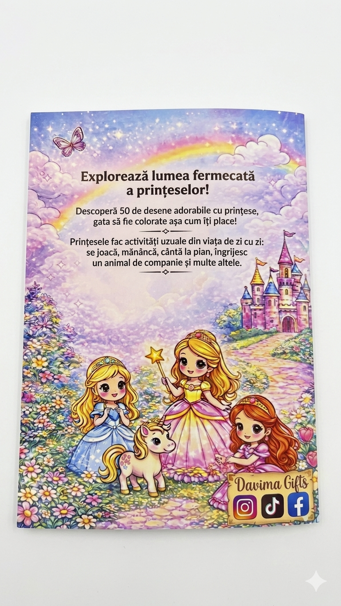 Carte de colorat printese - jucării și echipamente pentru copii - cărți pentru copii, cărți textile - Artynos.ro